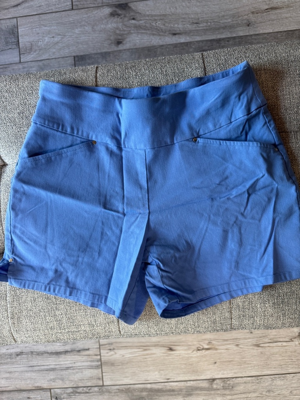 INC International Concepts High-Waist Royal Blue Stretch Shorts